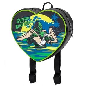 Rock Rebel Vinyl Creature From The Black Lagoon Goth Neon Horror Backpack 🖤